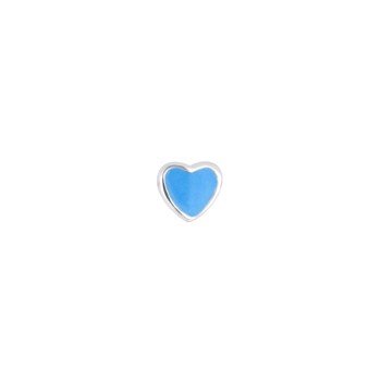 Nordahl's Ørestik hjerte med blå emalje i rhodineret sølv 